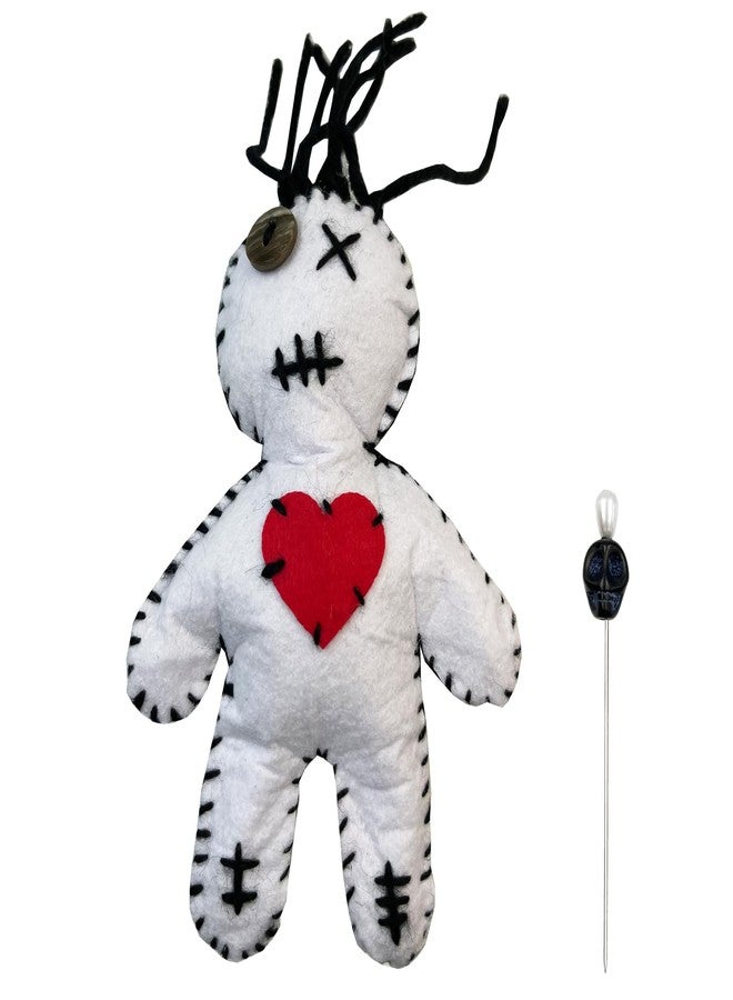 Stitch-Witch 6.2" Handmade Peace & Harmony Puppet Voodoo Doll for Happy Couple/Marriage Communication/Protection/Halloween Decor (Black Hair - White) - Image 1